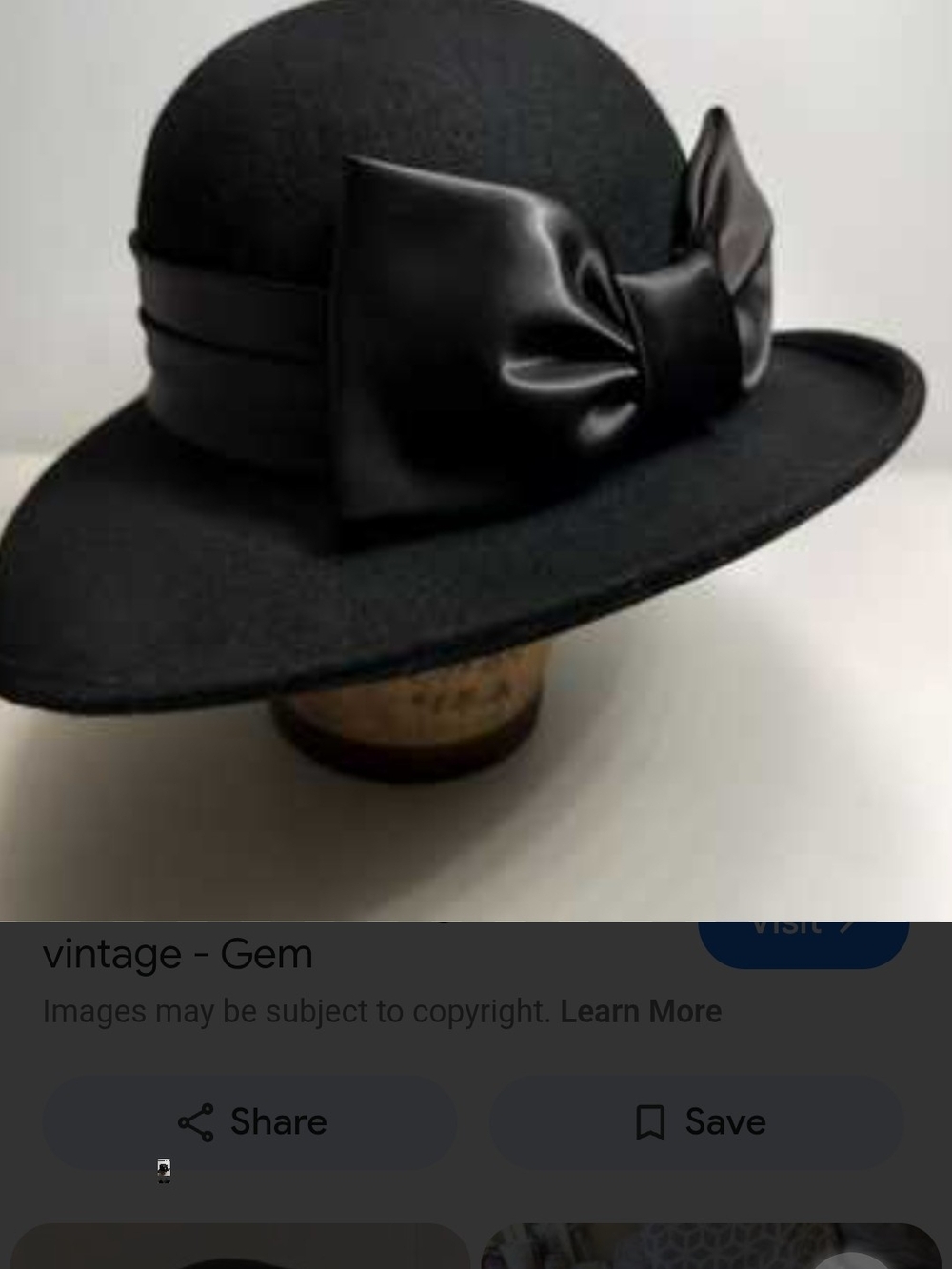 Elegant Vintage  Black Wide-Brim Hat with Satin Bow